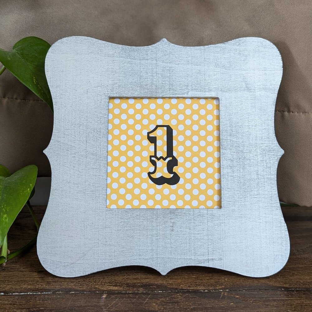 Silver Square Wooden Table Number / Picture Frame (Qty = 20)
